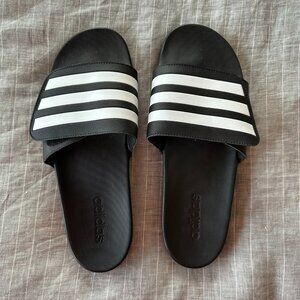 Adidas Black & White Men's Slides - Size 13